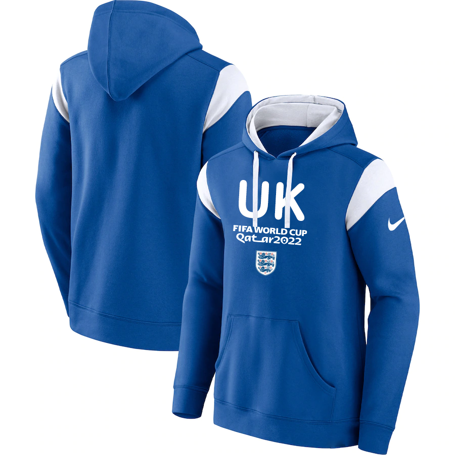 Men's England Blue 2022 FIFA World Cup Soccer Hoodie Men's England Blue 2022 FIFA World Cup Soccer Hoodie